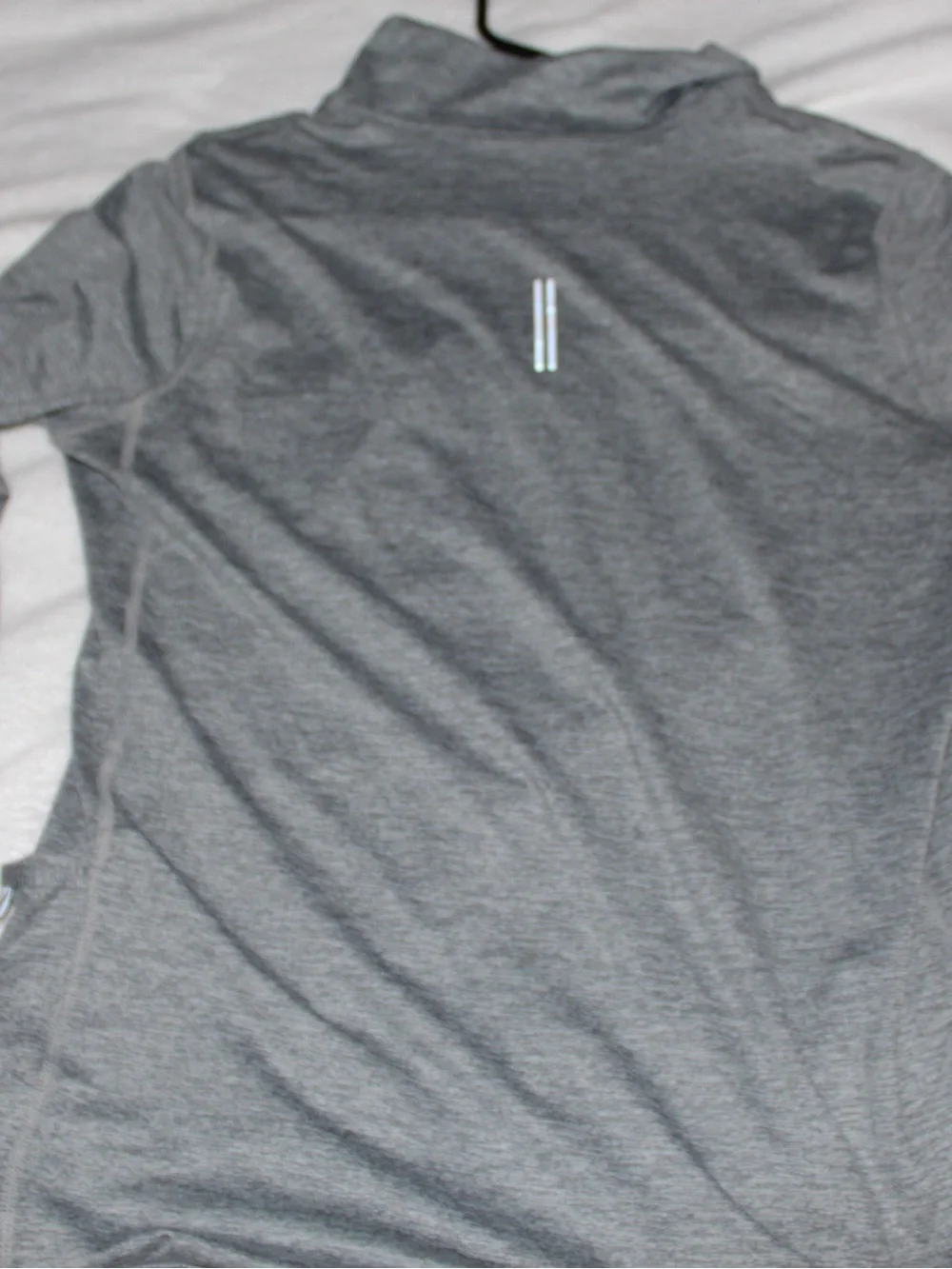 Nike Gray Heather Half-Zip Hoodie Jacket with White Swoosh